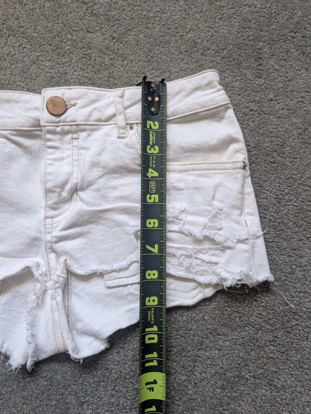 Asos White Denim Jean Cut-Off Shorts Size US 6 - Picture 5 of 5